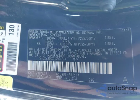 2018 Toyota Sienna Se Premium 8 Passenger from USA, damaged, VIN 5TDXZ3DCXJS904544